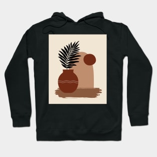 Minimal Modern  Terraccota  Pottery Abstract Leaves Shape   Design Hoodie